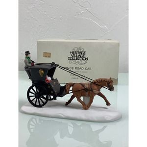 VTG Dept 56 Heritage Collection Kings Road Cab Horse & Carriage Figurine EUC